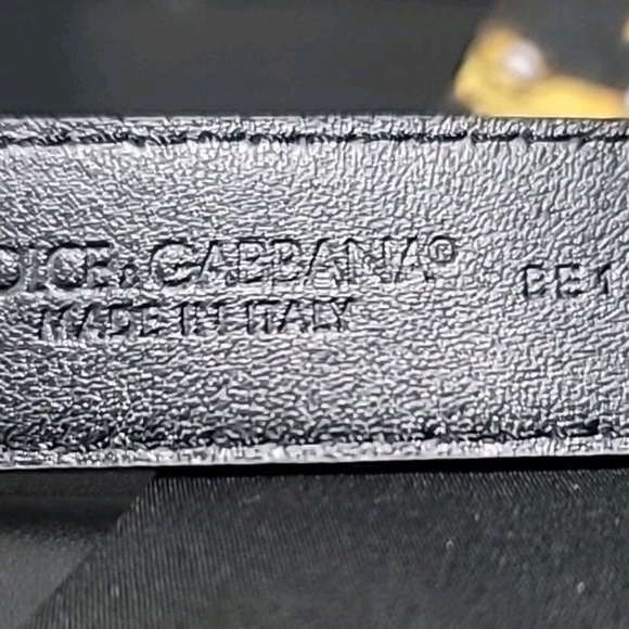 Authentic DOLCE & GABBANA Leather Belt W/Jeweled Logo Buckle SZ 34 NWT BE1272 main image 7